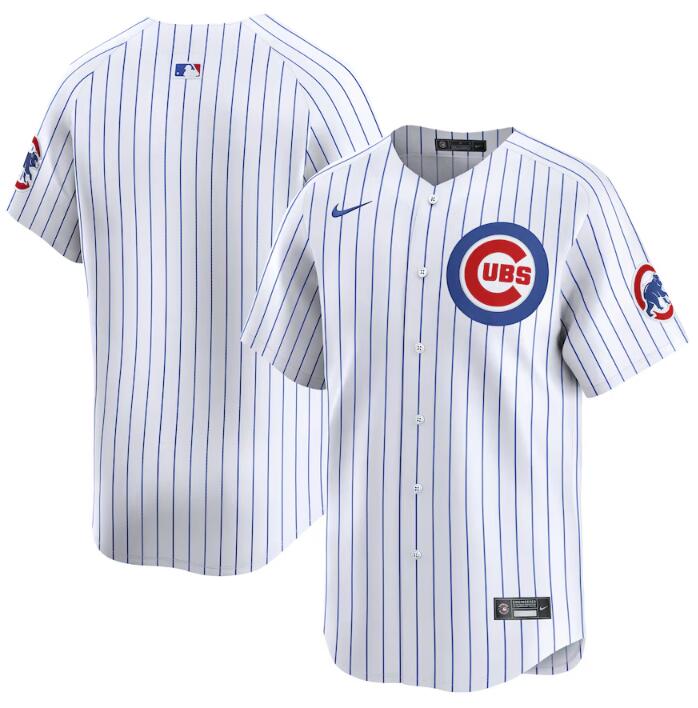 Men's Chicago Cubs Blank White 2024 Home Limited Stitched Baseball Jersey